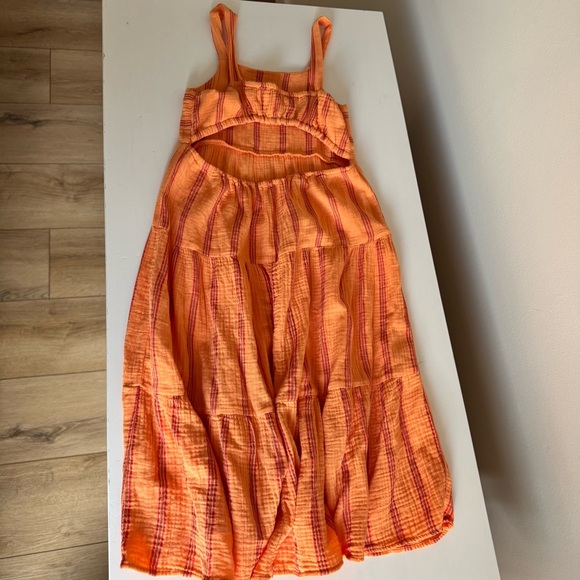 ZARA Girls Textured Striped Cut-Out Dress – Size 8 - Picture 4 of 6